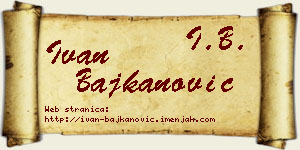 Ivan Bajkanović vizit kartica